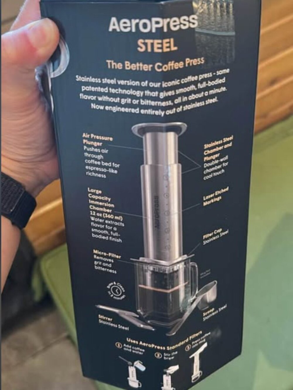 Brand new stainless steel Aeropress. *on back order online!* - Picture 4 of 4